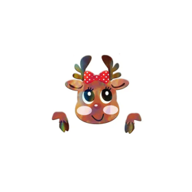 Christmas Fence Peek And Decoration Santa Claus Reindeer Fence Yard Signs For Holiday Xmas Garden Courtyard Wall Decorations (Option: Elk)