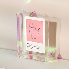5x7 Inch Colorful Acrylic Photo Frame Box Creative Picture Holder Stylish Gradient Color Collage Frame (Option: Colorful-5x7 Inch)