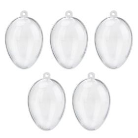 5 PCS Clear Plastic Christmas Balls Baubles Sphere Fillable Xmas Tree Ornament (Option: 5Pcs)